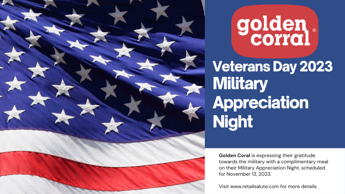 Golden Corral Veterans Day 2023 Free Meal